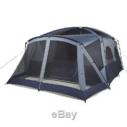 Screen Porch 12-Person Cabin Tent With 2 Entrances Outdoor Family Camping Shelter