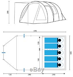 Skandika Canyon II 5 Person/man Family Tent Tunnel Large Camping Blue New