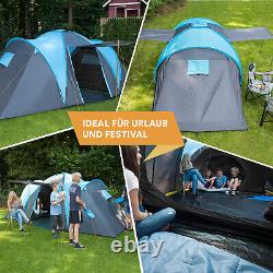 Skandika Hammerfest 4 Person/Man Family Tent Camping Dome Blue Canopy New