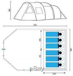 Skandika Jasper II 6 Person/ Man Family Camping Tent Large Peak Height 2m New