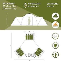 Skandika Korsika 10 Person/Man Family Dome Camping Large Group Green New