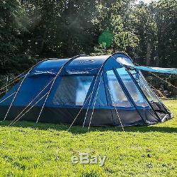 Skandika Lovund 6 Man Family Tent Sun Canopy Large Windows Steel Poles Blue New