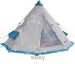 Skandika Tipii 10 Protect Tent 10-Person Tent Light Grey/Light Blue (SKA0051)