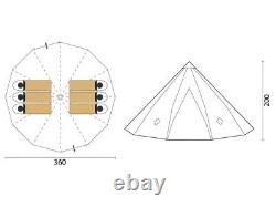 Skandika Tipii 200 Tent 6-Person Beige & Red Tent (SKA0039)