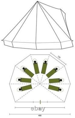 Skandika Tipii II Tent Party Wigwam Large 8-person Beige & Red (SKA0055)