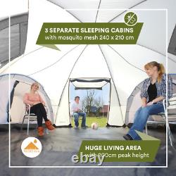 Skandika Turin 12 Person Family Dome Tent 3 dark sleeping Pods XL Camping New