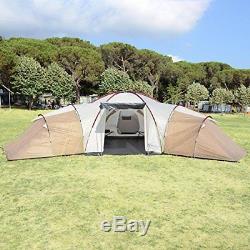 Skandika Turin Large Family Group 12-Person Tent with 3 Sleeping Rooms and Sun C