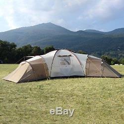 Skandika Turin Large Family Group 12-Person Tent with 3 Sleeping Rooms and Sun C