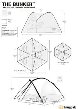 Snugpak Bunker Tent 3 Man Survival Waterproof Outdoor Camping Tent Tent Olive