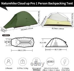 Solo Backpacking Tent Cloud Up 1 5-Minute Setup & Advanced Airflow for Comfort