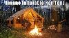 Solo Inflatable Hot Tent Overnighter Dutch Oven Cooking