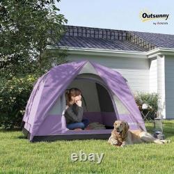 Spacious 3-4 Person Waterproof Dome Camping Tent with Mesh Windows, Olive Green