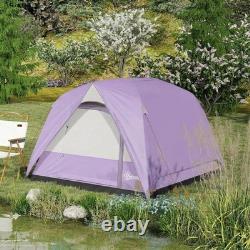 Spacious 3-4 Person Waterproof Dome Camping Tent with Mesh Windows, Olive Green