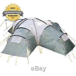 Spacious Large Big 10 Person Family Camping Dome Tent, Waterproof, Easy Pitch