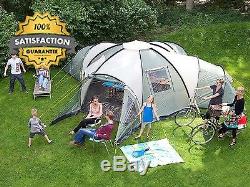 Spacious Large Big 10 Person Family Camping Dome Tent, Waterproof, Easy Pitch