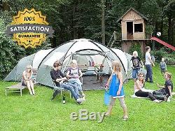 Spacious Large Big 10 Person Family Camping Dome Tent, Waterproof, Easy Pitch