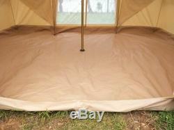 Square Family Camping Cotton Canvas 5M x 4M Touareg Bell Tent With Double Door
