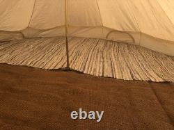 StoveMate 6m Bell Tent 360gsm Fireproof Natural Canvas with matting and rug
