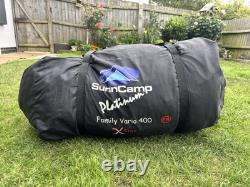 Sunncamp Family Vario 400 Platinum 4 Berth Man Person Large Camping Poled Tent