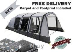 TENT Kampa Hayling 6 Air 6 Person Air Tent with Carpet and Footprint Free P&P