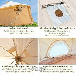 TOMOUNT 4 m bell tents, bell tent, large space family tent with zip in