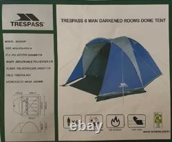 TRESPASS 6 MAN DARKENED ROOMS DOME TENT with defects Blue