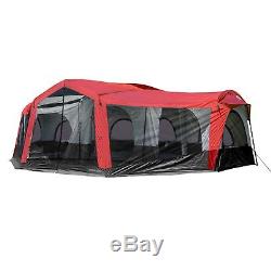 Tahoe Gear Carson 3 Season 14 Person Large 25 x 17.5 Ft Family Cabin Tent, Red