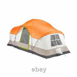 Tahoe Gear Olympia 10 Person 3 Season Outdoor Camping Tent, Orange and Green