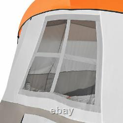 Tahoe Gear Olympia 10 Person 3 Season Outdoor Camping Tent, Orange and Green