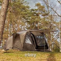 Tambu Husir 4 Person Tunnel Air Tent Family Camping Inflatable Outdoor Brown