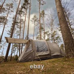 Tambu Husir 4 Person Tunnel Air Tent Family Camping Inflatable Outdoor Brown