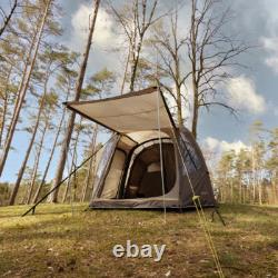 Tambu Husir 4 Person Tunnel Air Tent Family Camping Inflatable Outdoor Brown