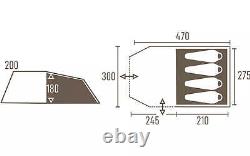 Tambu Husir 4 Person Tunnel Air Tent Family Camping Inflatable Outdoor Brown