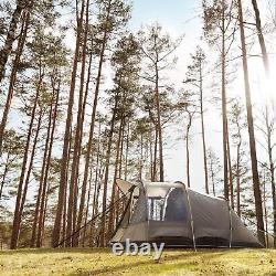 Tambu Nihaita 5 Person Family Tunnel Tent Camping Outdoor 3 Rooms Brown