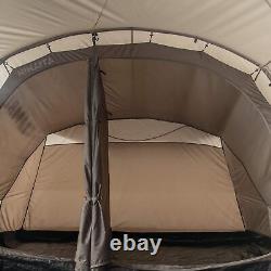 Tambu Nihaita 5 Person Family Tunnel Tent Camping Outdoor 3 Rooms Brown