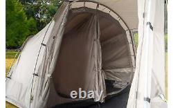 Tambu Nihaita 5 Person Family Tunnel Tent Camping Outdoor 3 Rooms Brown