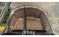 Tambu Nihaita 5 Person Family Tunnel Tent Camping Outdoor 3 Rooms Brown