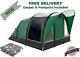 Tent Kampa Brean 4 Air 4 Berth Tunnel Tent, Airbeam Free Carpet&footprint