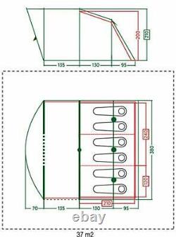 Tent Vail 6, family tent for 6 persons, large camping tent with 3 extra