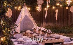 Tipi Luxury Lace Teepee Tent for Kids & Adults XX LARGE Indoor & Outdoor 2.2MT