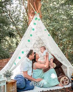 Tipi Luxury Lace Teepee Tent for Kids & Adults XX LARGE Indoor & Outdoor 2.2MT