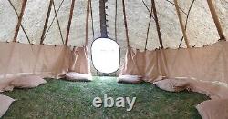 Tipi tent 5m, 16ft Cheyenne teepee tent, 100% natural material, pyramid