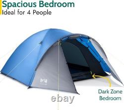 Trail Bracken 4-Person Dome Tent with Porch Blue
