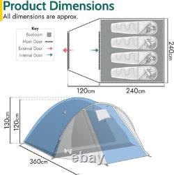 Trail Bracken 4-Person Dome Tent with Porch Blue