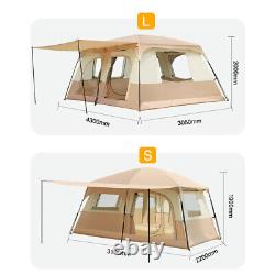 Travel Camping Tent with 2 Rooms Large Family Cabin Tent for 6-12 Persons l M9B5