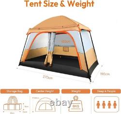 Treeboy 4 Person Family Camping Tent with Living Room & Bedroom Extra Large 30
