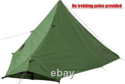 TrekkerNO Trekking Pole Tent 1 Person Waterproof Ultralight Camping Tent Green