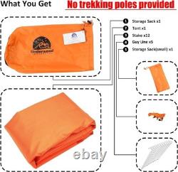 TrekkerNO Trekking Pole Tent 1 Person Waterproof Ultralight Camping Tent Green