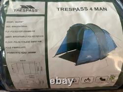 Trespass 4 Man Tunnel Tent Navy with Carry Bag Excellent Condition Hardly Used