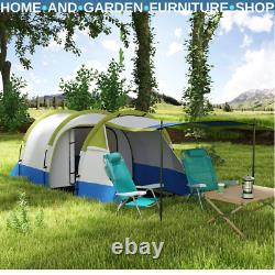 Tunnel Camping Tent 3-Person Water-Resistant Shell with Porch & Accessories Green